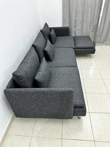 IKEA SÖDERHAMN L Shape four seater sofa dark gray
