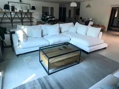 Chamerich Italian Luxurious White Sectional Sofafeather filled