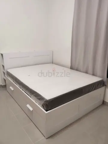 IKEA brimness queen 160×200cm bed with headboard+ 4 storage drawers underneath and with IKEA mattres