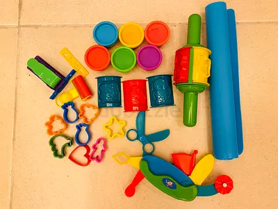 Play Doh with Cutters Tools Extruder Roller Mat