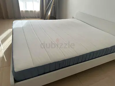 Ikea Askvol king size bed frame with Ikea mattress 180×200cm is available in excellent condition