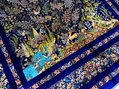 100 x 145 cm | New Beautiful Garden of Paradise Silk Carpet