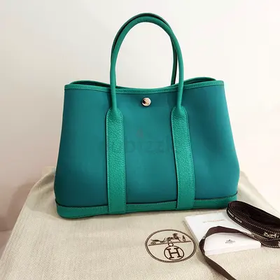 Hermes Garden Party 30 Bag in Vert Verone and Menthe Brand New