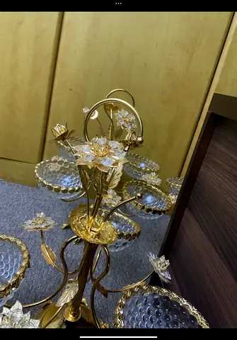 Elegant Vintage Luxury Gold Flower Dry Fruit Tray