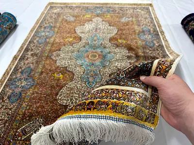 100 x 147 cm | new Beautiful Jamshedi Persian Silk Carpet