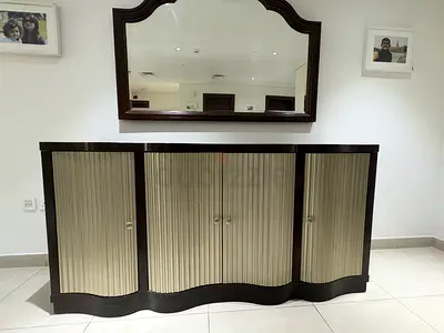 Elegant Modern Console with Mirrored Finish