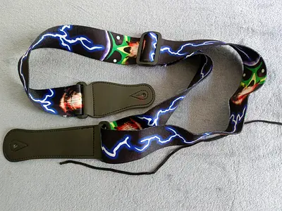 Acoustic/ Electric/Bass Guitar Strap – Adjustable Nylon Belt with PU Leather End