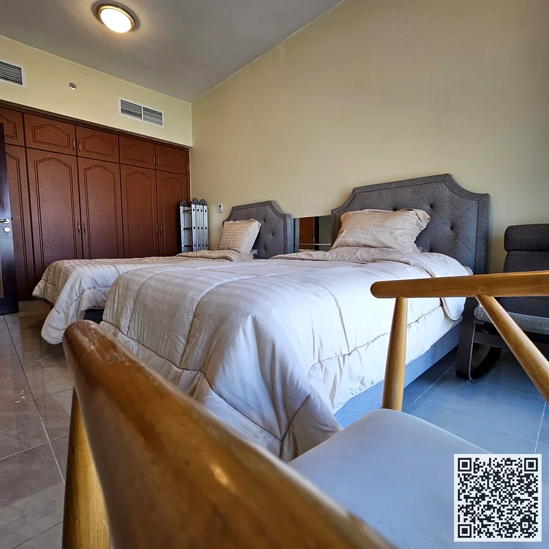 Three-bedroom duplex apartment, newly furnished, with gym and swimming pool, for monthly rent in Ajman - Corniche - Residence Towers63853241175682114