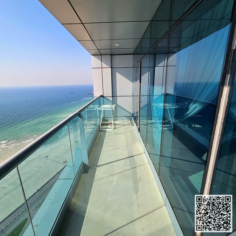 Three-bedroom duplex apartment, newly furnished, with gym and swimming pool, for monthly rent in Ajman - Corniche - Residence Towers63853241175682110