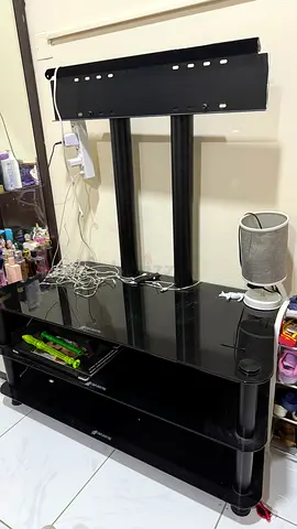 Modern Black TV Stand with Shelves - Perfect for Your Living Room