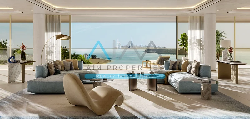 بنتهاوس بمساحة طابق كامل من 4 غرف نوم بإطلالة خلابة بزاوية 360 درجة على البحر والنخيل والمارينا والأفق64009429240578112
