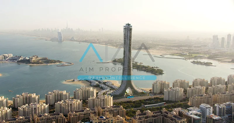 بنتهاوس بمساحة طابق كامل من 4 غرف نوم بإطلالة خلابة بزاوية 360 درجة على البحر والنخيل والمارينا والأفق64009429240578111