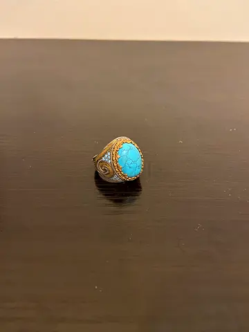 925 silver Turquoise Ring - خاتم فضة رجالي بحجر الفيروز