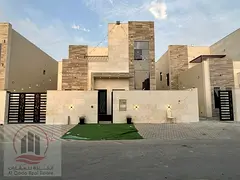 Villa For sale in Ajman Al Helio, 4 master bedrooms, a living room, a hall, and a maid’s room, fre