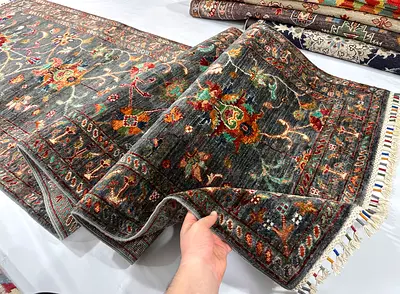 87 x 321 cm | New Handmade Beautiful Sultani Runner Carpet Grey