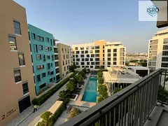 Pool view !! 1-BHK with 2-Bath and semi close kitchen