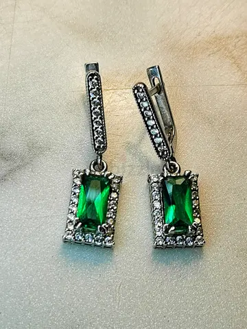 Sterling silver earrings with zirconia Preloved