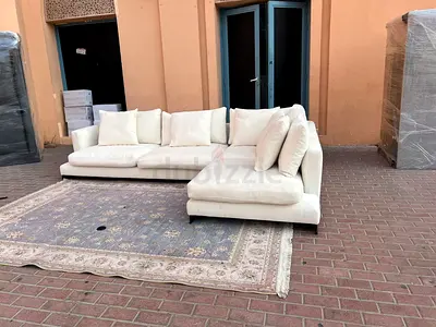 MARINA Home Elegant White L-Shaped Sofa with Stylish Comfortable Seat