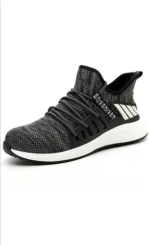 Stylish Black and White Athletic safety Sneakers for Sale!