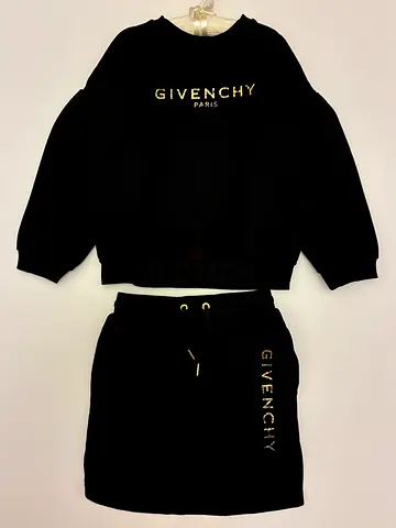 GIVENCHY Girls Black  Gold 2-Piece Set – Designer Luxury - Size 6 Yrs