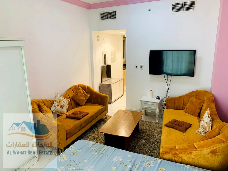 For monthly rent, second occupant, furnished studio in Al Waha Tower, lake view63811564881665114