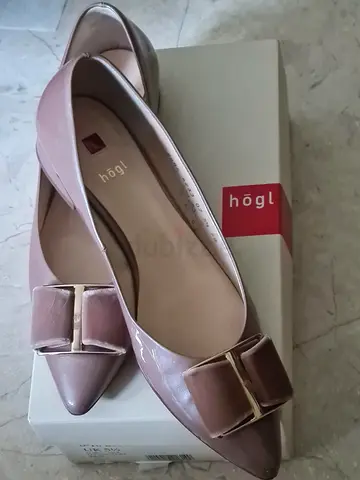 Elegant Högl luxury brand nude Flats with Stylish Bow Design