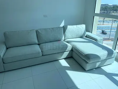 Modern IKEA Kivik L-Shaped Sofa in Soft Gray