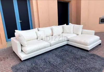 Luxurious marina Home Feather filled White Sectional Sofa for Sale