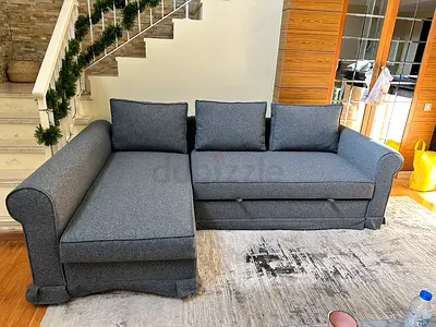 Ikea l shape sofa bed with storage