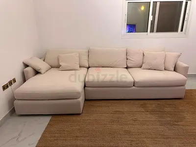 CrateBarrel Stylish Modern L-Shaped Sofa for Sale