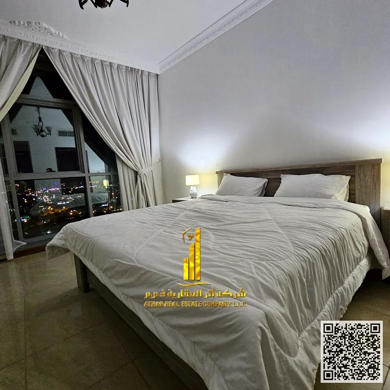 أجمل شقة مفروشة من غرفة نوم واحدة مع صالة رياضية وحمام سباحة ومواقف سيارات مجانية في كورنيش عجمان63852914839554111