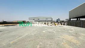 **🏭 Road Facing/ 53,820SQFT Industrial Land With Warehouse For Rent in Emirates Modern Industrial