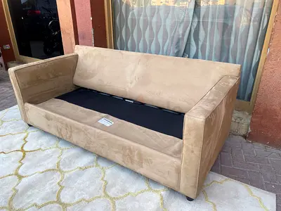 Crate Barrel Stylish Beige Sofa with Hidden Storage - Perfect for Any Living Room!