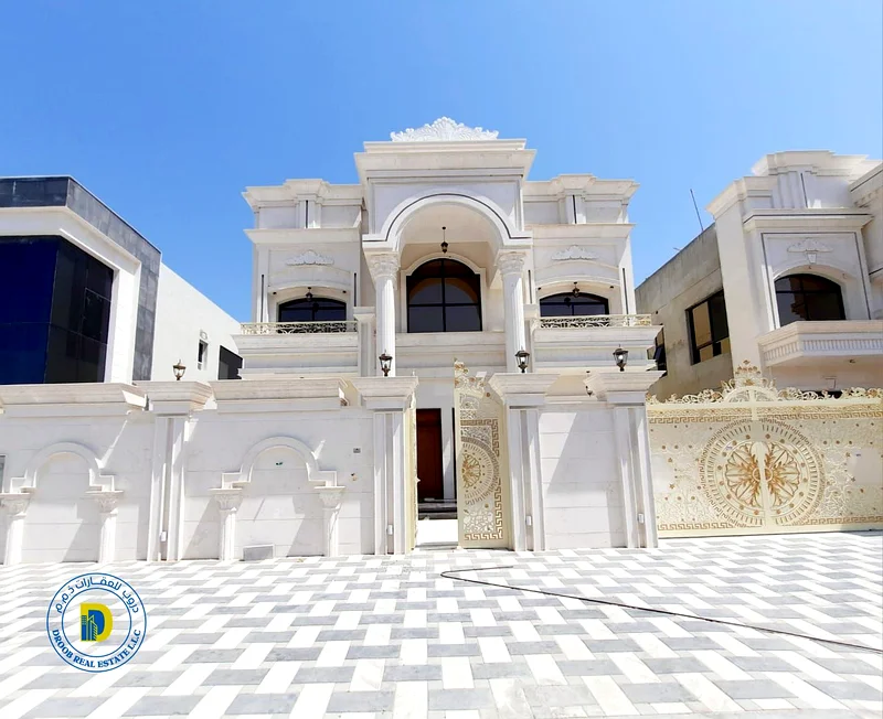 For sale, a classic villa in the Al Alia area of ​​Ajman, a large area, 5 rooms, super deluxe finishing, at a special price, 100% bank financing63872801135489113