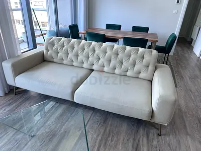 Elegant Ebarza Beige Tufted Sofa for Modern Living Rooms