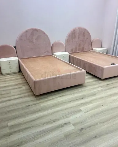 Stylish and Contemporary Pink Beds with Nightstands