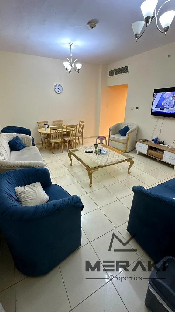 An apartment with two rooms and a living room at a very good price, a super lux finish in the Orient Towers in the heart of Ajman with a beautiful are63867044796545110
