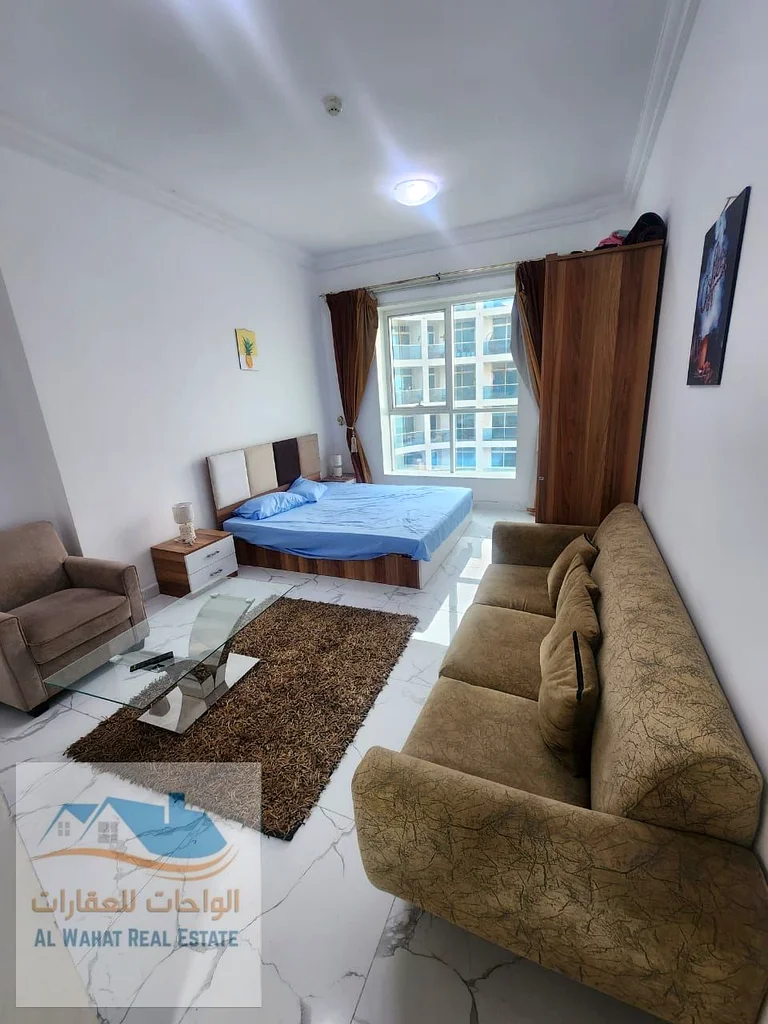 A furnished hotel-style studio is now available for monthly rent with a pool and gym. The price is 3300, including all utilities and internet, and it63811564864259111