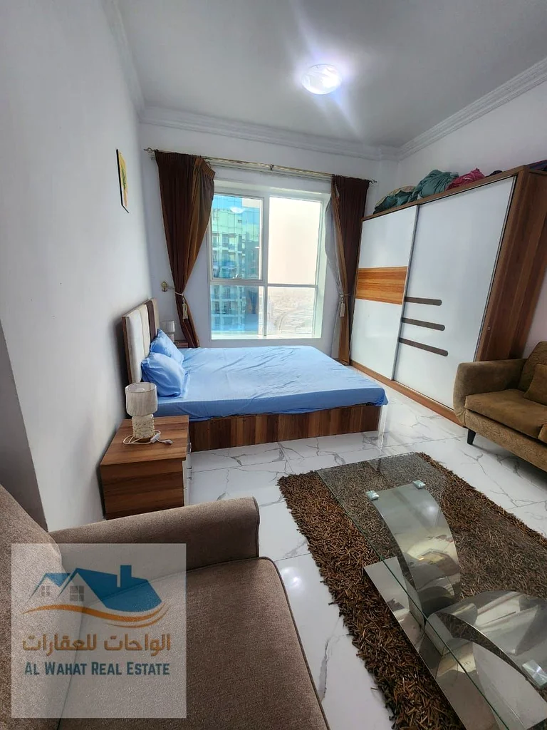 A furnished hotel-style studio is now available for monthly rent with a pool and gym. The price is 3300, including all utilities and internet, and it63811564864259114