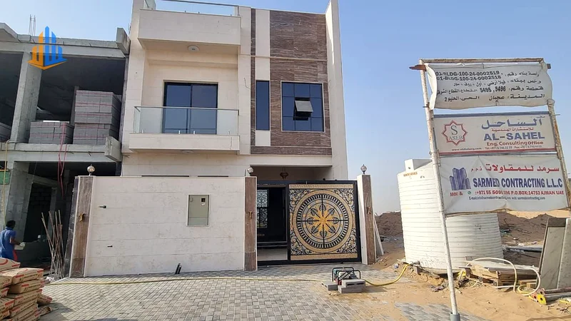 Golden opportunity to own a villa in Al Helio 2 - Ajman | 2 floors + roof | 4 rooms | Price: AED 1,250,000, including registration and ownership fees63910417278977110
