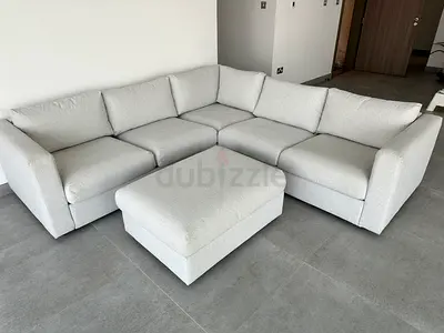 IKEA Vimle corner four seat sofa with ottoman in light gray