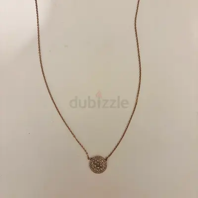 Fossil Rose Gold Necklace with Sparkling Pendant