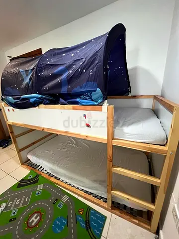 Ikea reversible bunk bed with mattress
