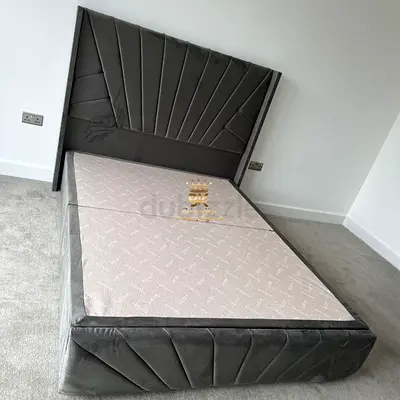 Elegant Grey Upholstered Bed for Luxurious Sleep