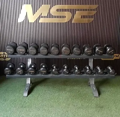 Dumbbell Set 50 LBS– Used | AED 3,000 | Includes Rack + Free Delivery