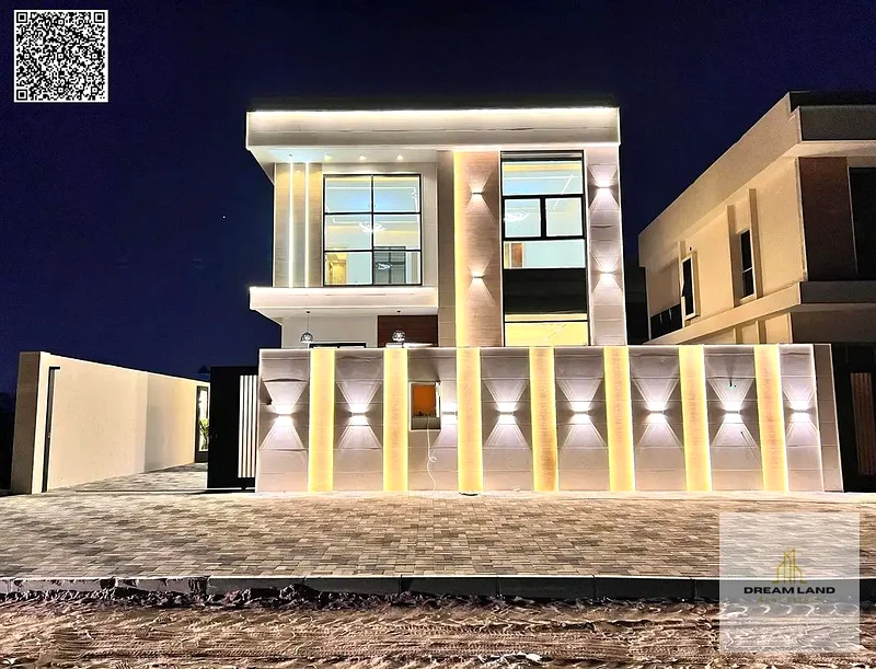 For sale: A luxurious two-story villa with a roof, strategically located in Ajman, near Sheikh Mohammed bin Zayed Road. Freehold for life for all nati63894480242434110