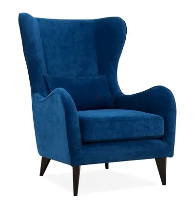 Elegant Blue Wingback Chair - A Touch of Luxury for Your Home