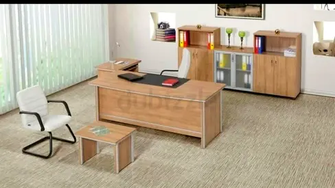 Luxury Office Set(Desk, back Cabinet, Table)