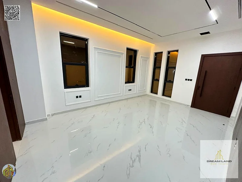 For sale - New villa in Al Helio 2 - Ajman | Area 3014 feet | 4 master bedrooms | Majlis and hall with sinks | Modern kitchen | Maid's room | Price 1,63892120954369114