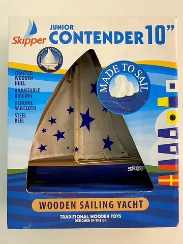 Skipper Junior Contender 10 Inch Traditional Wooden Toy Sailing Yacht BRAND NEW